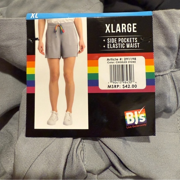 NWT Gray Pride Shorts with Rainbow Accents Size XL - Picture 5 of 5